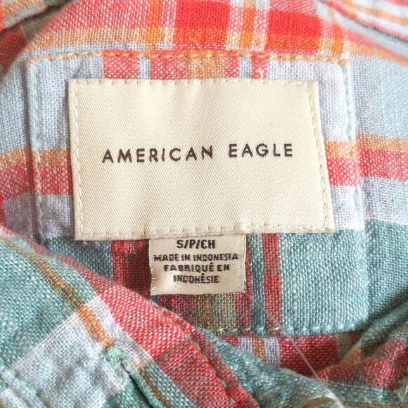 5/$55 American Eagle Outfitters NWT oversized button down plaid blouse S - Picture 4 of 12